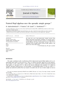 Pointed Hopf Algebras Over the Sporadic Simple Groups ✩ ∗ N