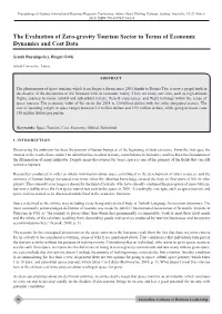The Evaluation of Zero‑Gravity Tourism Sector in Terms of Economic Dynamics and Cost Data