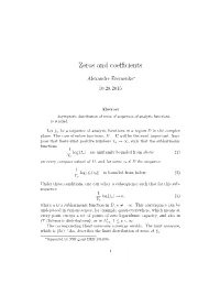 Zeros and Coefficients