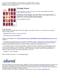 Enabling Technologies and the Role of Private Firms: a Machine Learning Matching Analysis