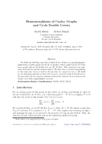 Homomorphisms of Cayley Graphs and Cycle Double Covers