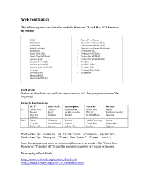 Web Font Basics