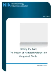 Closing the Gap: the Impact of Nanotechnologies on the Global Divide