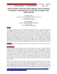 Comparative Analysis of Koha and Newgenlib