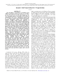 Keynote: Soil Conservation for C Sequestration R