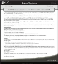 Notice of Application Calgary, Alberta T2P 3L8