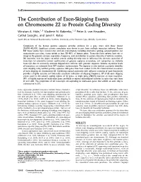 The Contribution of Exon-Skipping Events on Chromosome 22 to Protein Coding Diversity