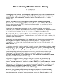 The True History of Scottish Esoteric Masonry