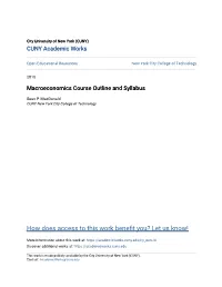 Macroeconomics Course Outline and Syllabus