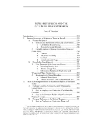Terrorist Speech and the Future of Free Expression