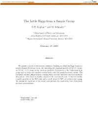 The Little Higgs from a Simple Group
