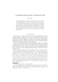 A Leisurely Introduction to Simplicial Sets