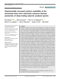 Experimentally Increased Nutrient Availability at the Permafrost Thaw Front Selectively Enhances Biomass Production of Deep-Rooting Subarctic Peatland Species
