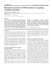 Mechanism and Role of PDZ Domains in Signaling Complex Assembly