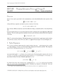 Note: Linearization @ 2020-01-21 01:01:05-08:00