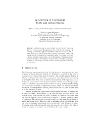 Q-Learning in Continuous State and Action Spaces