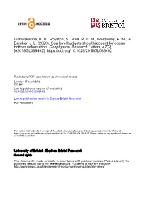 Sea Level Budgets Should Account for Ocean Bottom Deformation