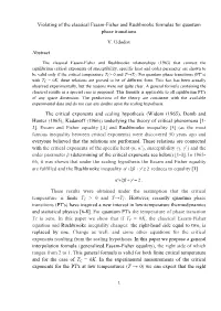 Violating of the Classical Essam-Fisher and Rushbrooke Formulas for Quantum Phase Transitions V. Udodov Abstract the Critical E