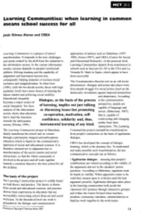 When Learning in Common Means School Success For