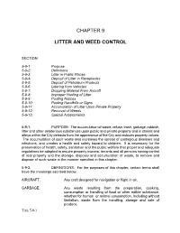 Chapter 9 Litter and Weed Control