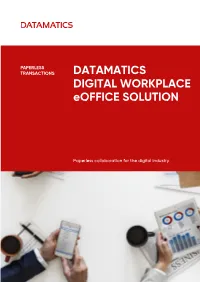 DATAMATICS DIGITAL WORKPLACE Eoffice SOLUTION