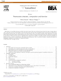 Desmosome Structure, Composition and Function ⁎ David Garrod A, Martyn Chidgey B