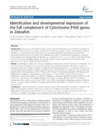 Identification and Developmental Expression of the Full Complement Of
