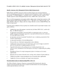 Quality Assurance Management System Guide for Use with .