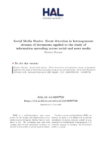 Social Media Stories. Event Detection in Heterogeneous Streams Of