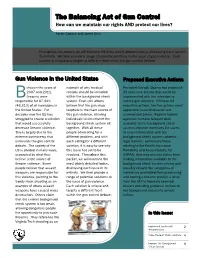 The Balancing Act of Gun Control How Can We Maintain Our Rights and Protect Our Lives?