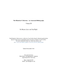 The Rhinehart Collection: an Annotated Bibliography