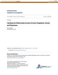 Clarifying the Relationship Between Emotion Regulation, Gender, and Depression