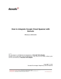 How to Integrate Google Cloud Spanner with Denodo