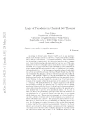 Logic of Paradoxes in Classical Set Theories
