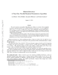 MERGESHUFFLE: a Very Fast, Parallel Random Permutation Algorithm