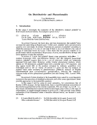 On Distributivity and Pluractionality