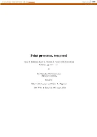 Point Processes, Temporal