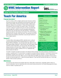 Teach for America Report Contents Program Description1 Overview P