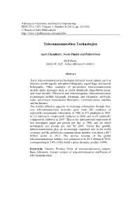 Telecommunication Technologies