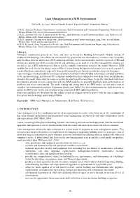 Asset Management in a BIM Environment