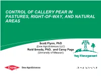 Control of Callery Pear in Pastures, Right-Of-Way, and Natural Areas