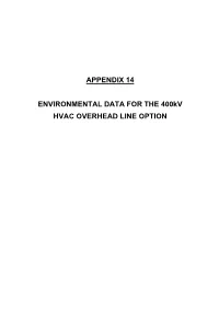 ENVIRONMENTAL DATA for the 400Kv HVAC OVERHEAD LINE OPTION