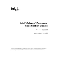 Intel® Celeron® Processor Specification Update