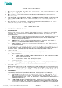 Internet and Data Service Terms