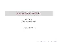 Introduction to Javascript