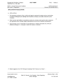 Michigan Bell Telephone Company AT&T TARIFF Part 2 Section 2