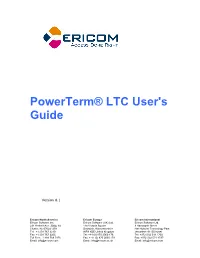 Powerterm LTC User's Guide Is Comprised of the Following Chapters