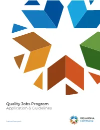 Quality Jobs Program Application & Guidelines