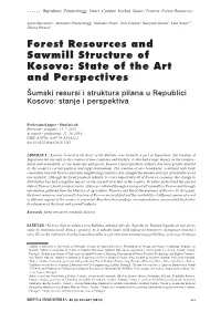 Forest Resources and Sawmill Structure of Kosovo: State of the Art and Perspectives