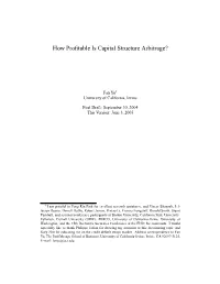 How Profitable Is Capital Structure Arbitrage?